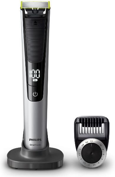 Aparat hibrid de barbierit si tuns barba Philips OneBladePro QP6520/20, Pieptene de precizie cu 12 lungimi, Stand, Husa, Acumulatori (Negru)