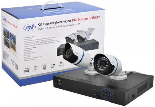 Kit supraveghere video PNI House IPMAX2, NVR si 2 camere IP, 720p