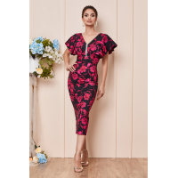 Rochie Kasia Ciclam Floral