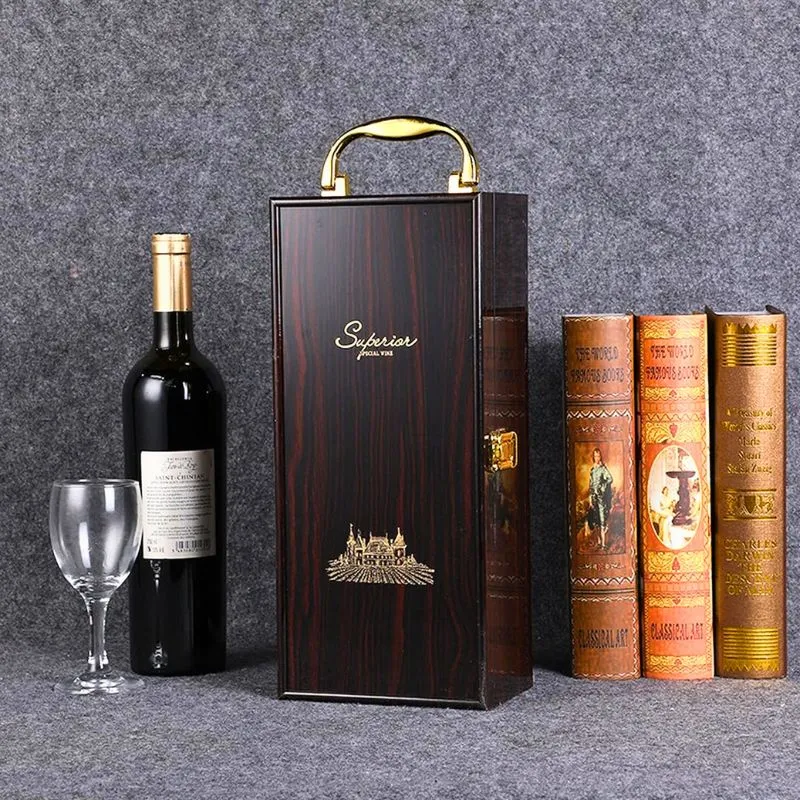 Cutie de vin Wood Deluxe, pentru 1 sticla, cu accesorii de vin incluse, Royale